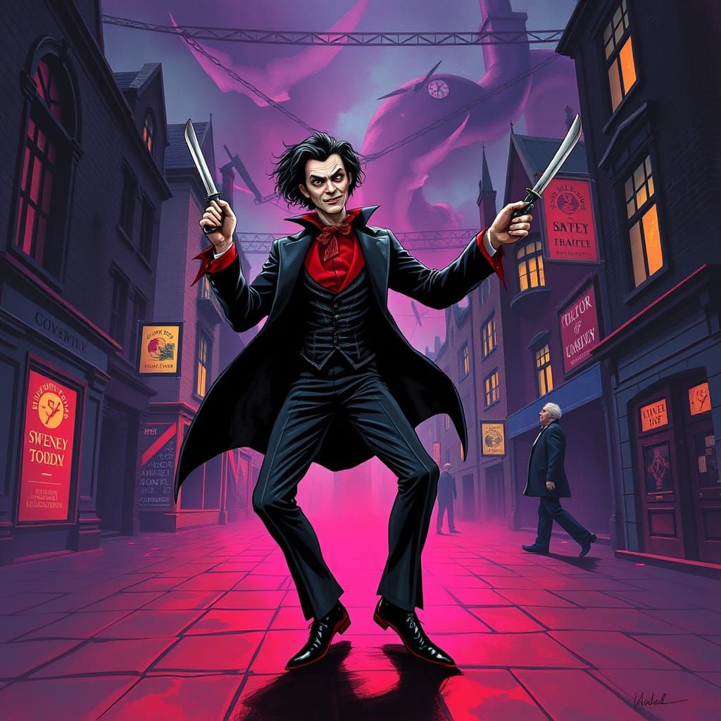 Sweeney Todd in a Psychedelic Victorian Dance