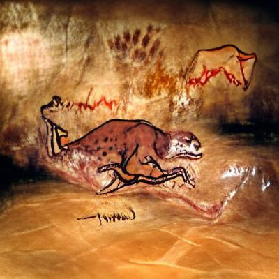 Marsupial Lion Cave Painting