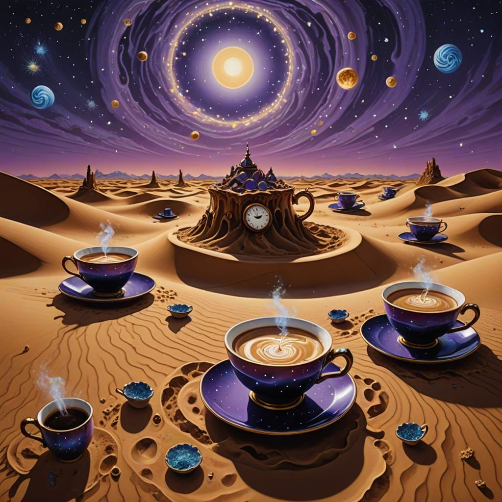 Melting Clocks in a Surreal Desert Sky