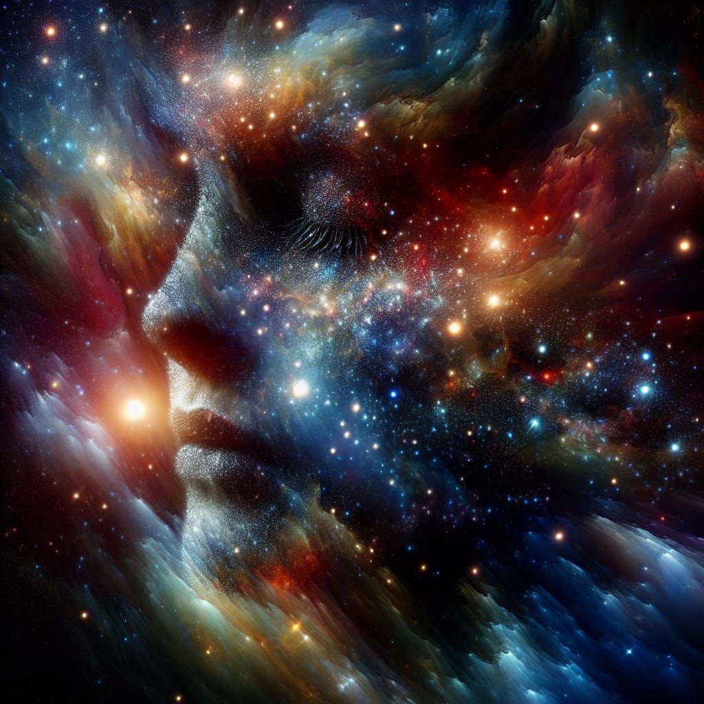 Cosmic Woman: A Universe Within Her Face