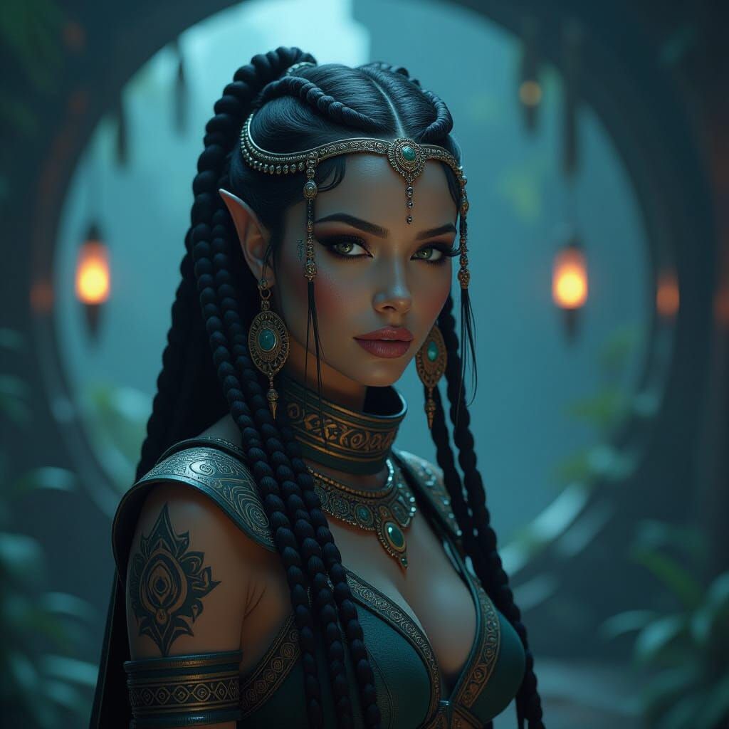 Exotic Twi'lek Woman in Mystical Setting