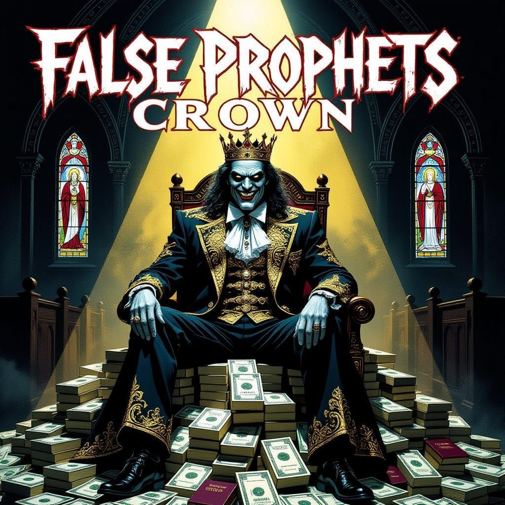 Thrash Metal Album Cover: Televangelist's Dark Hypocrisy