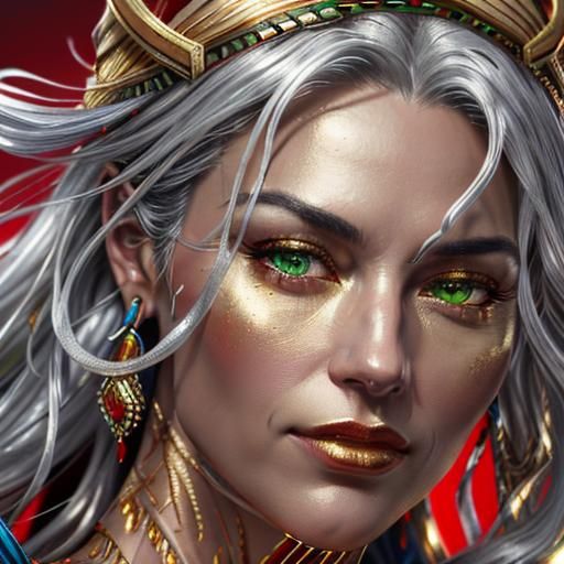 Realistic Human Face Portrait with Vibrant Colors