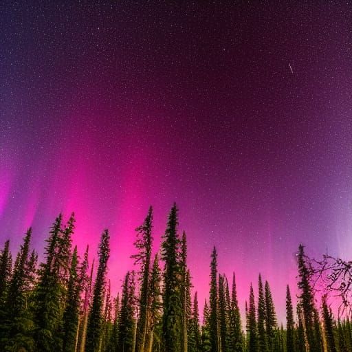 Arctic Forest Aurora Borealis Photography