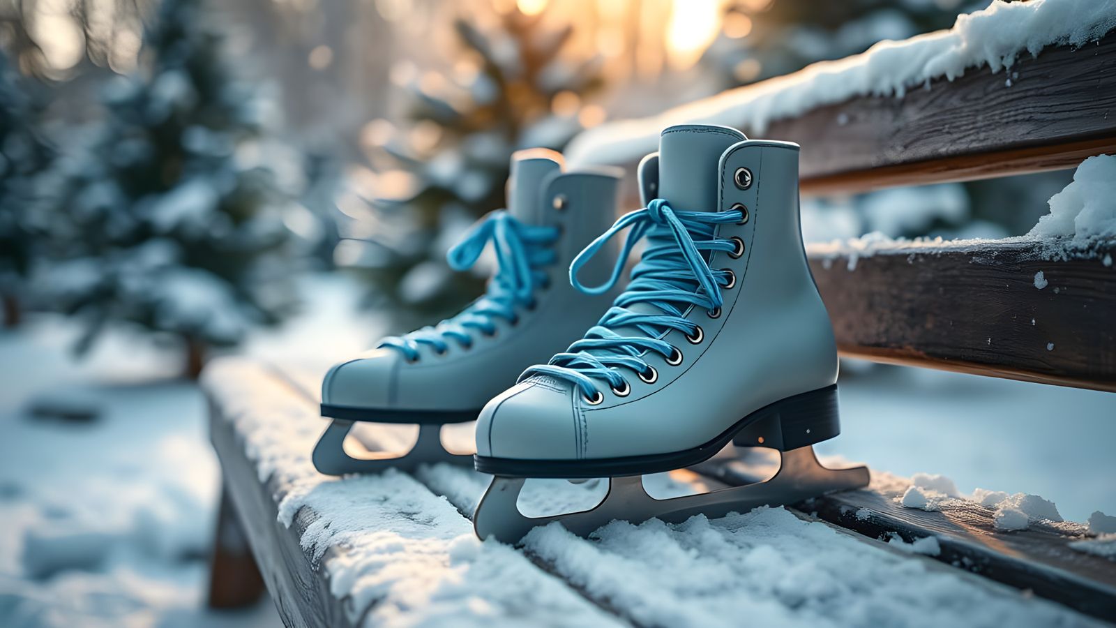 Elegant Ice Skating Shoes in Vibrant Blue