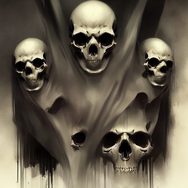 Creepy Skulls: Ominous Metal Album Cover