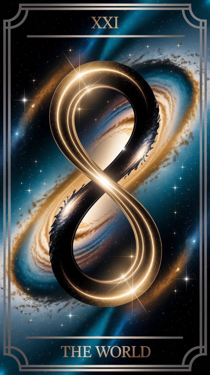 The World Tarot Card with Galaxy