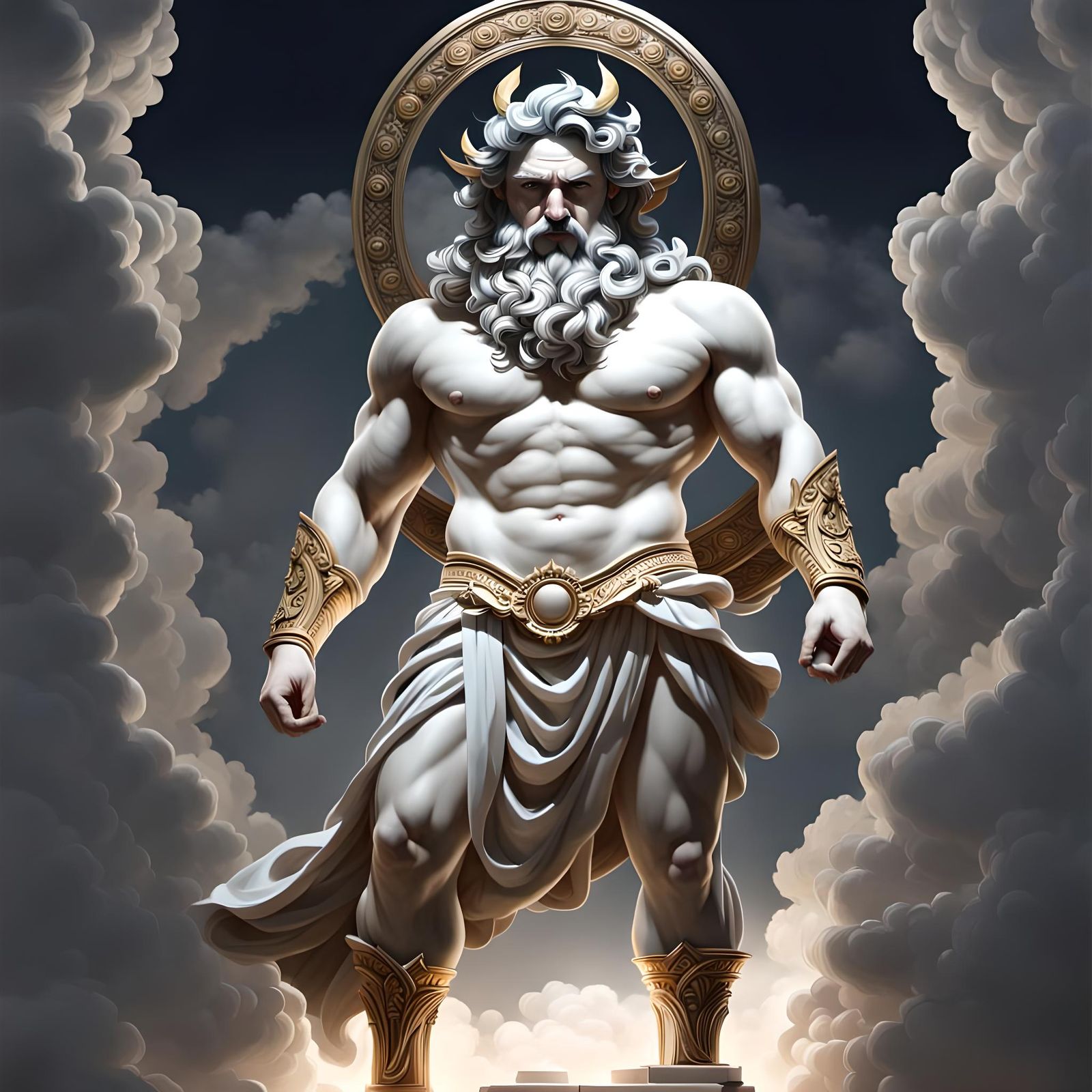 Imposing Full Body Image of the God Cronus