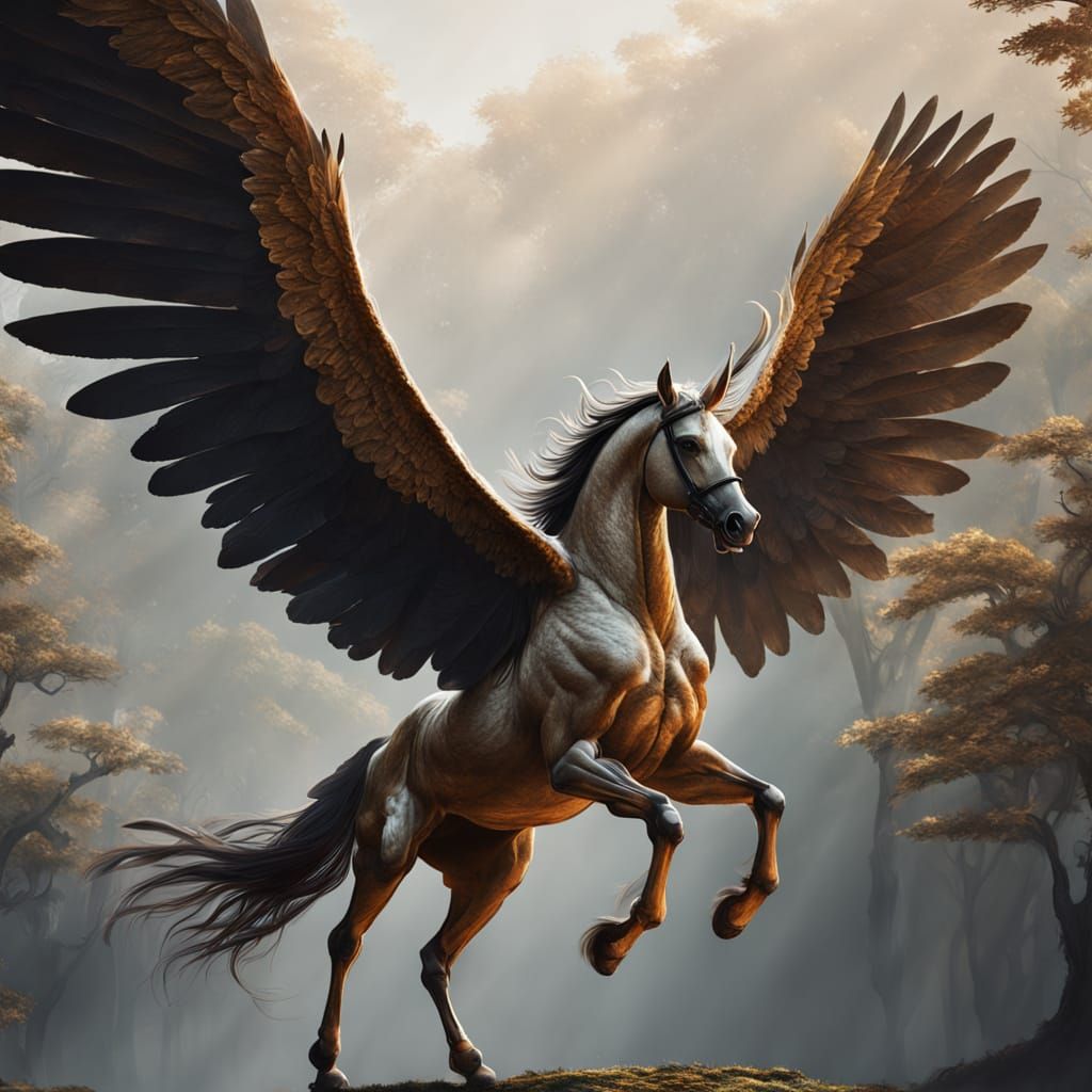 Majestic Pegasus in Flight