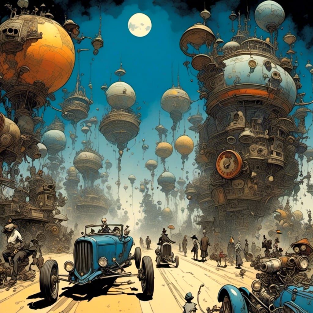 Epic Sci-Fi Action Scene with Futuristic Vehicles