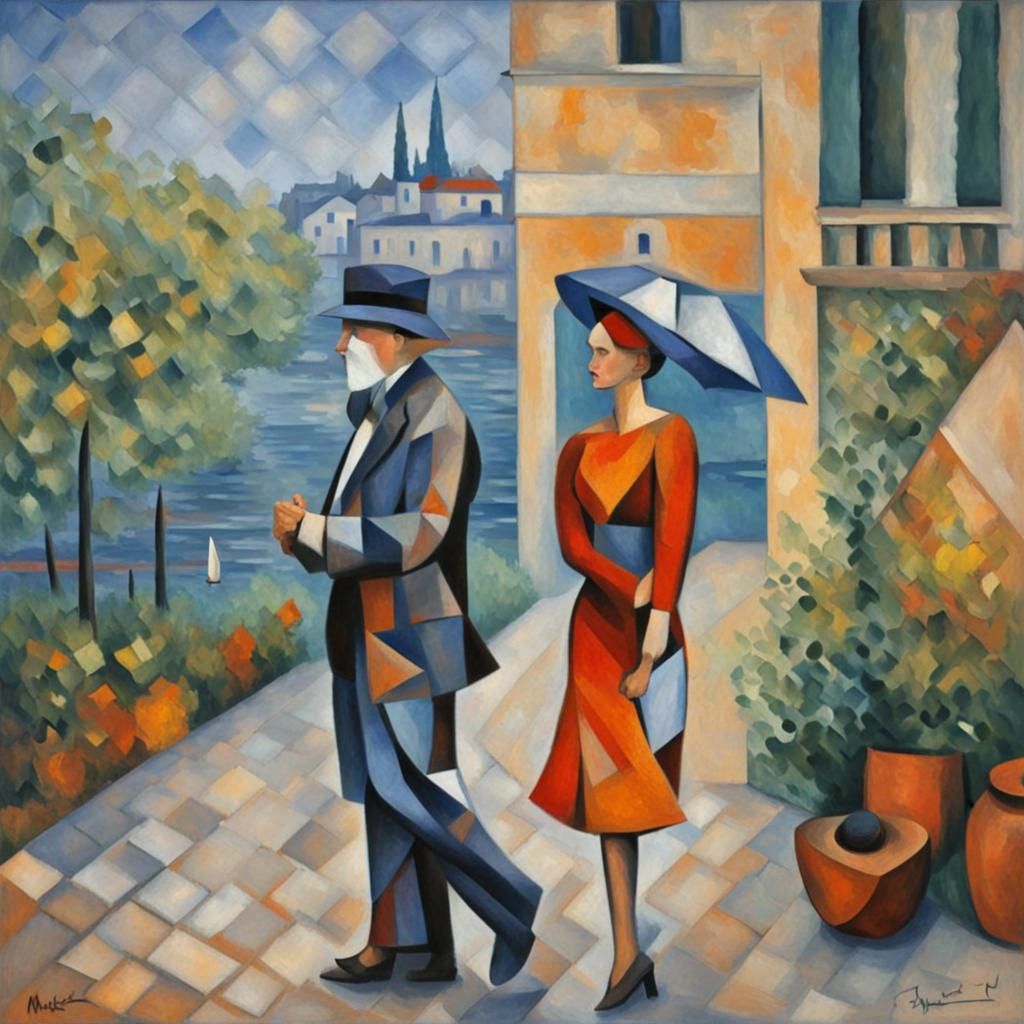 Cubism and Impressionism Styles Blend