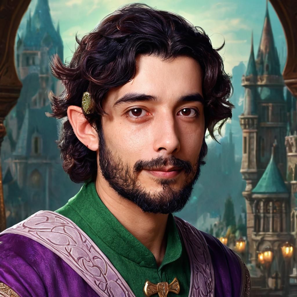 Fantasy Elf Portrait with Palace Backdrop