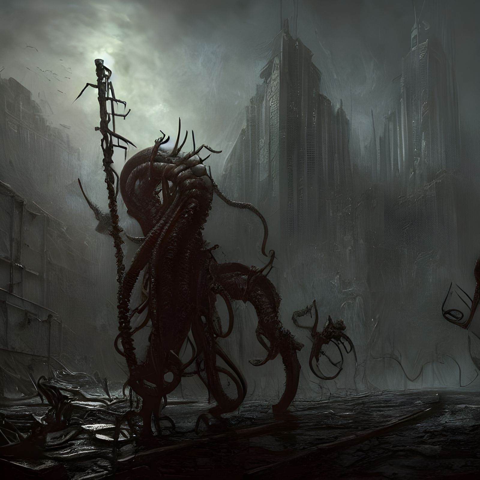 Dark Post-Apocalyptic World Ruined by Elder God