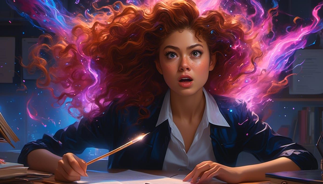 Angry Teacher Portrait in Hyperdetailed Digital Art Style