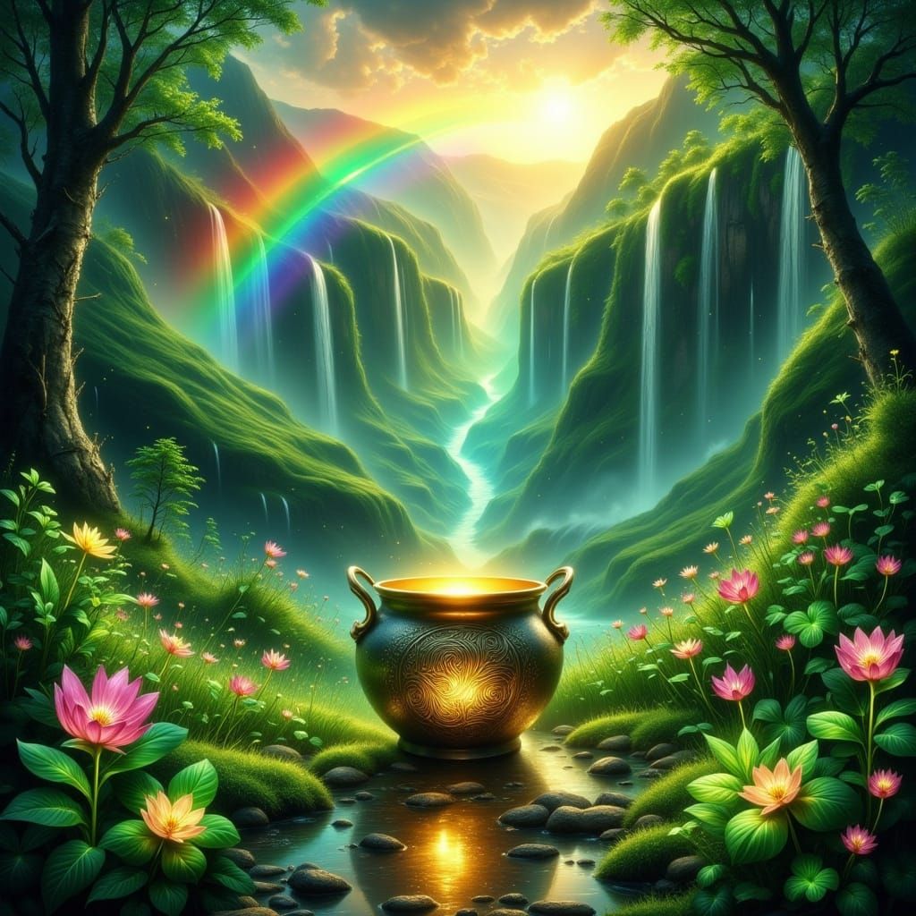 Ethereal Emerald Valley in Irish Mist