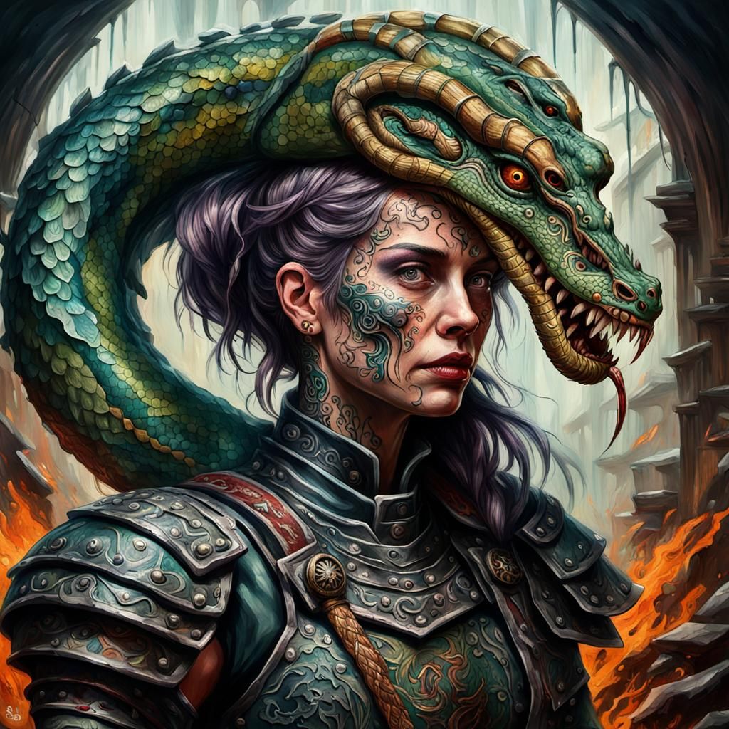 Gothic Serpent Tattoo Artist: An Impressionist Masterpiece