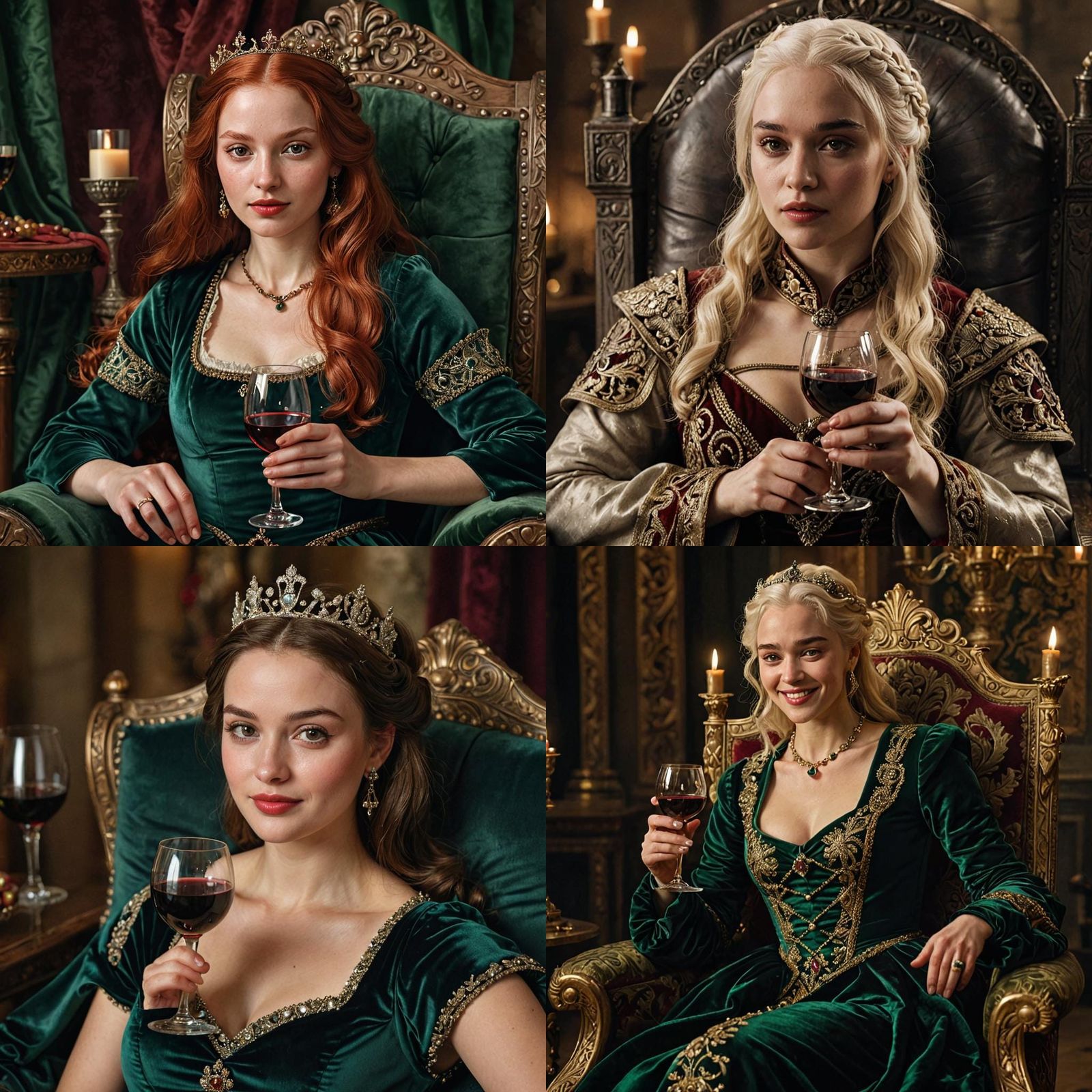 Luxurious Medieval Queen in Royal Room