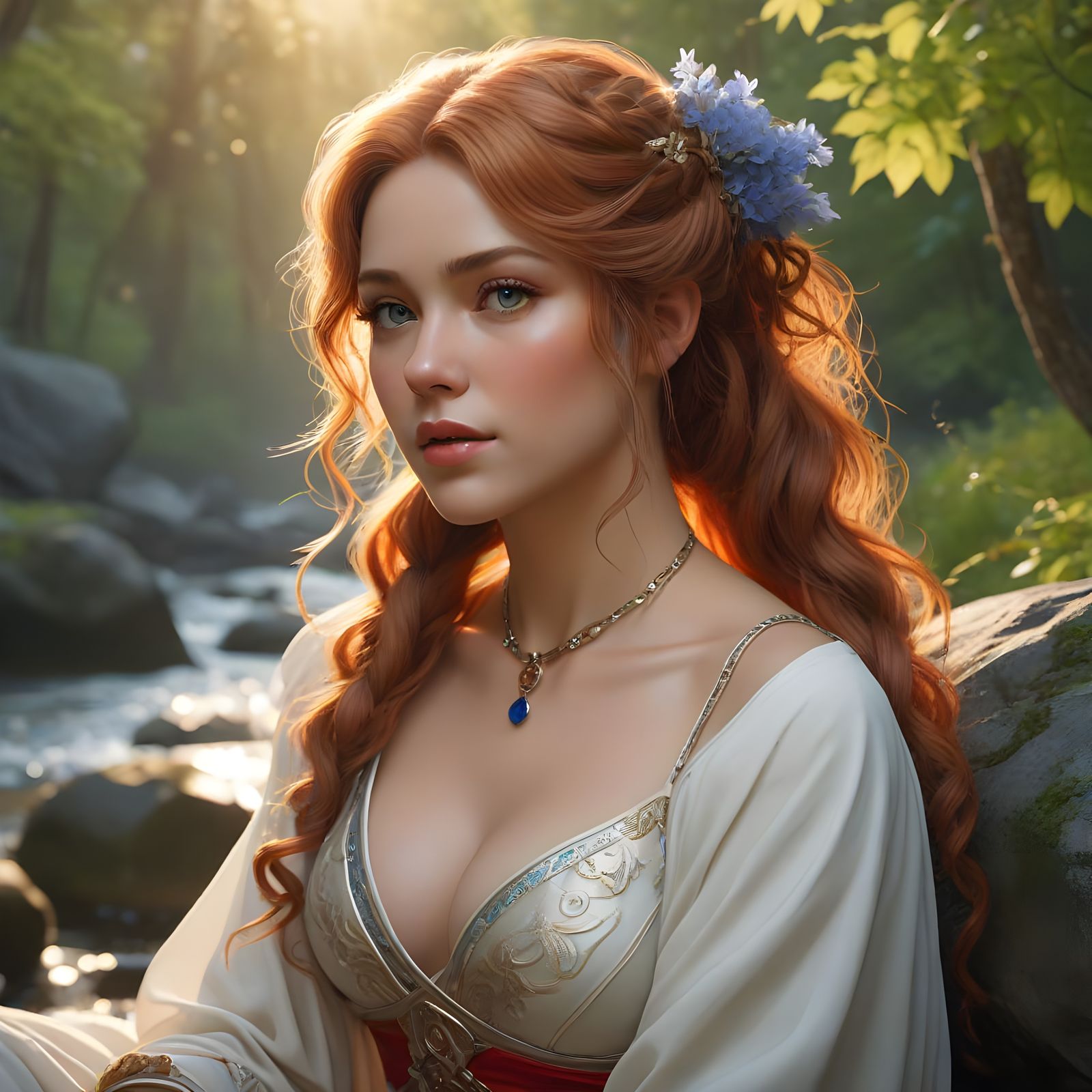 Hyper Realistic Norse Goddess in Elegant Evening Attire