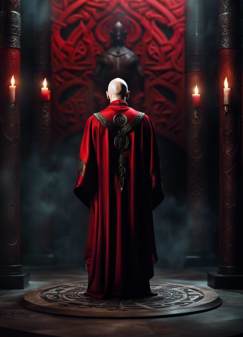 Fantasy Wizard with Tribal Tattoos in RPG Style