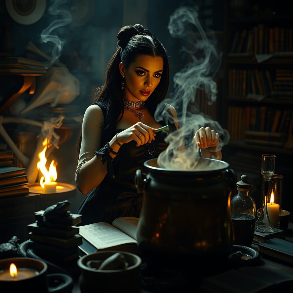 Victorian Alchemist in Mystical Laboratory