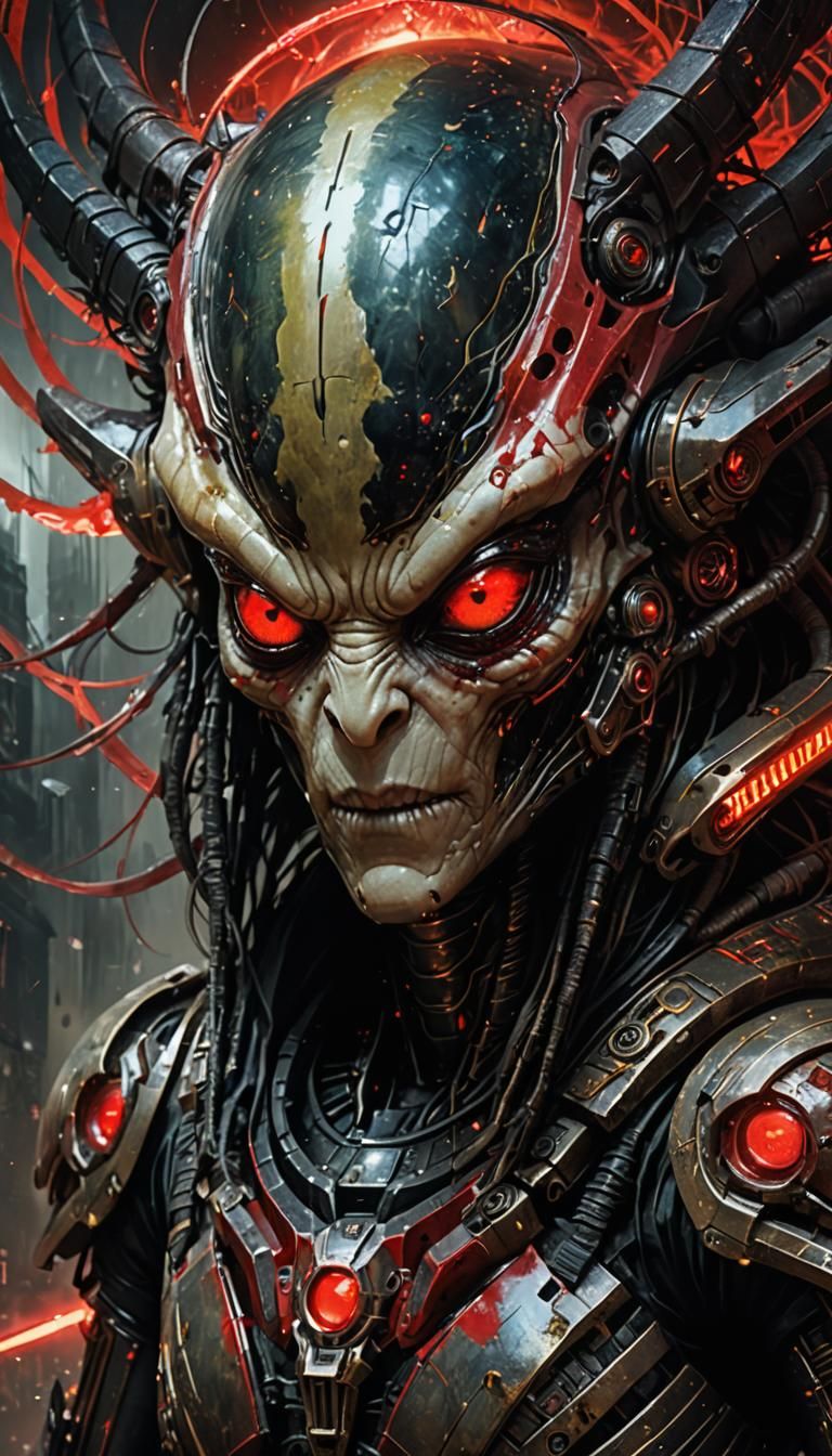 Labyrinth Alien Eyes in Splash Art Style