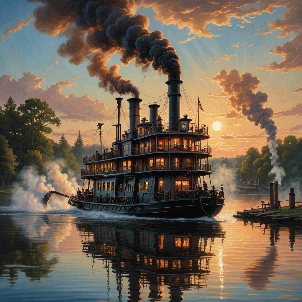The first serviceable steamboat—the Clermont, designed by Am...