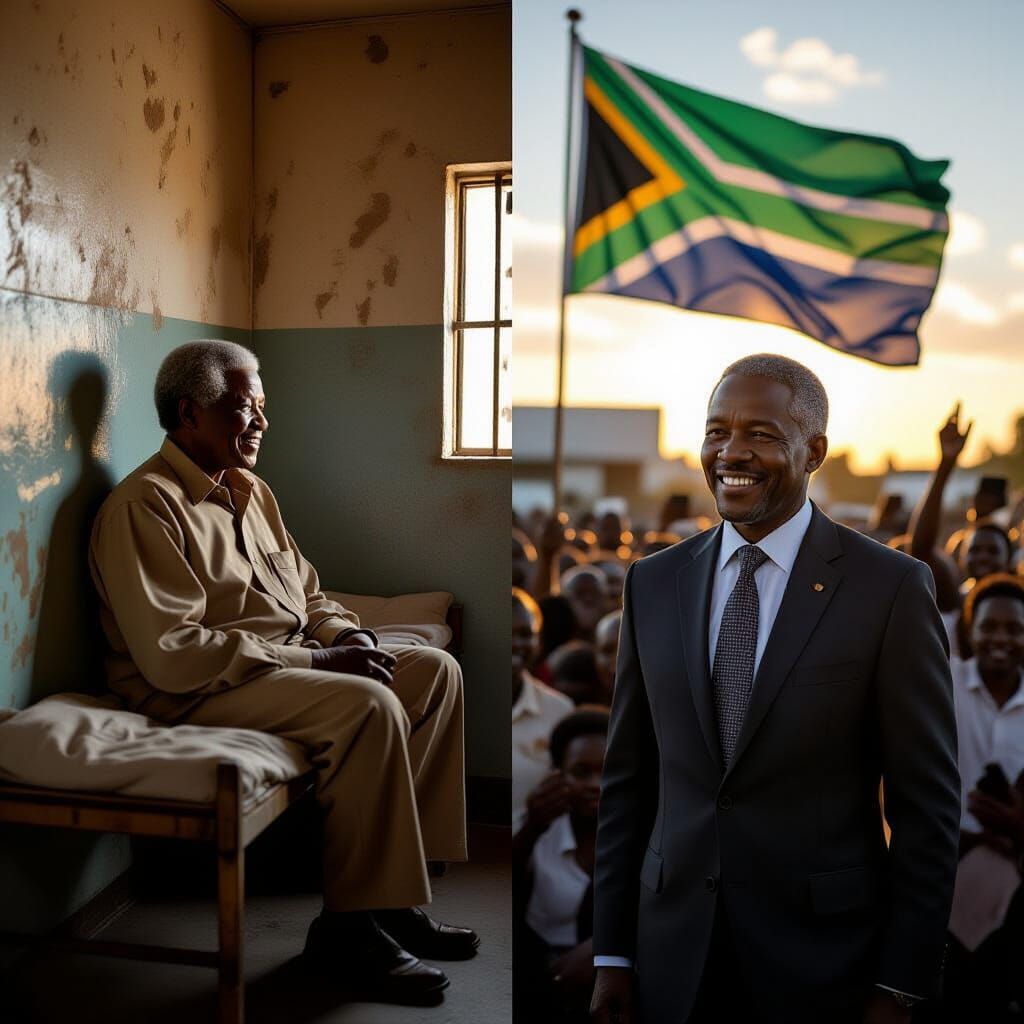 Nelson Mandela: Prison to President in Split Scene