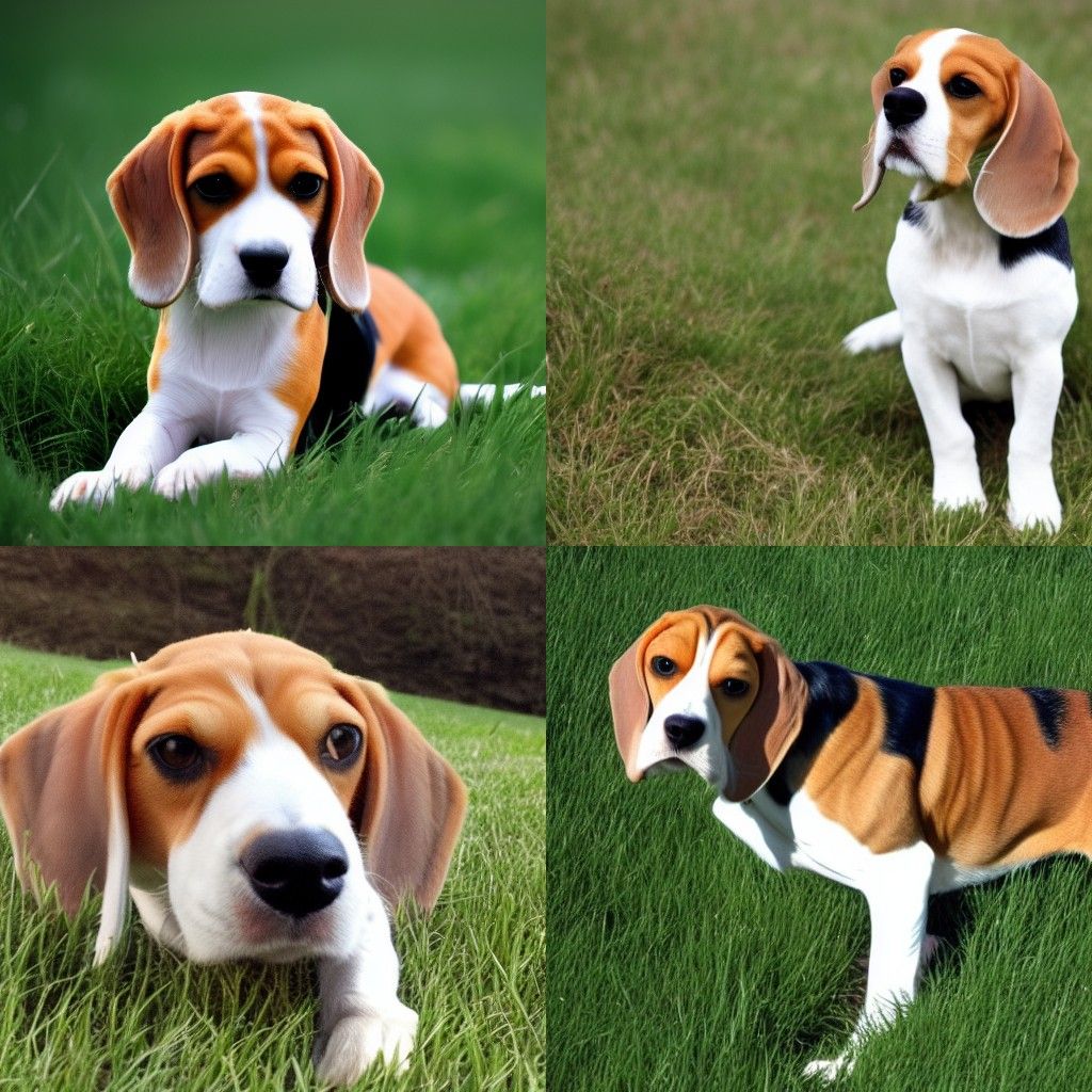 Beagle Relaxing in Green Grass