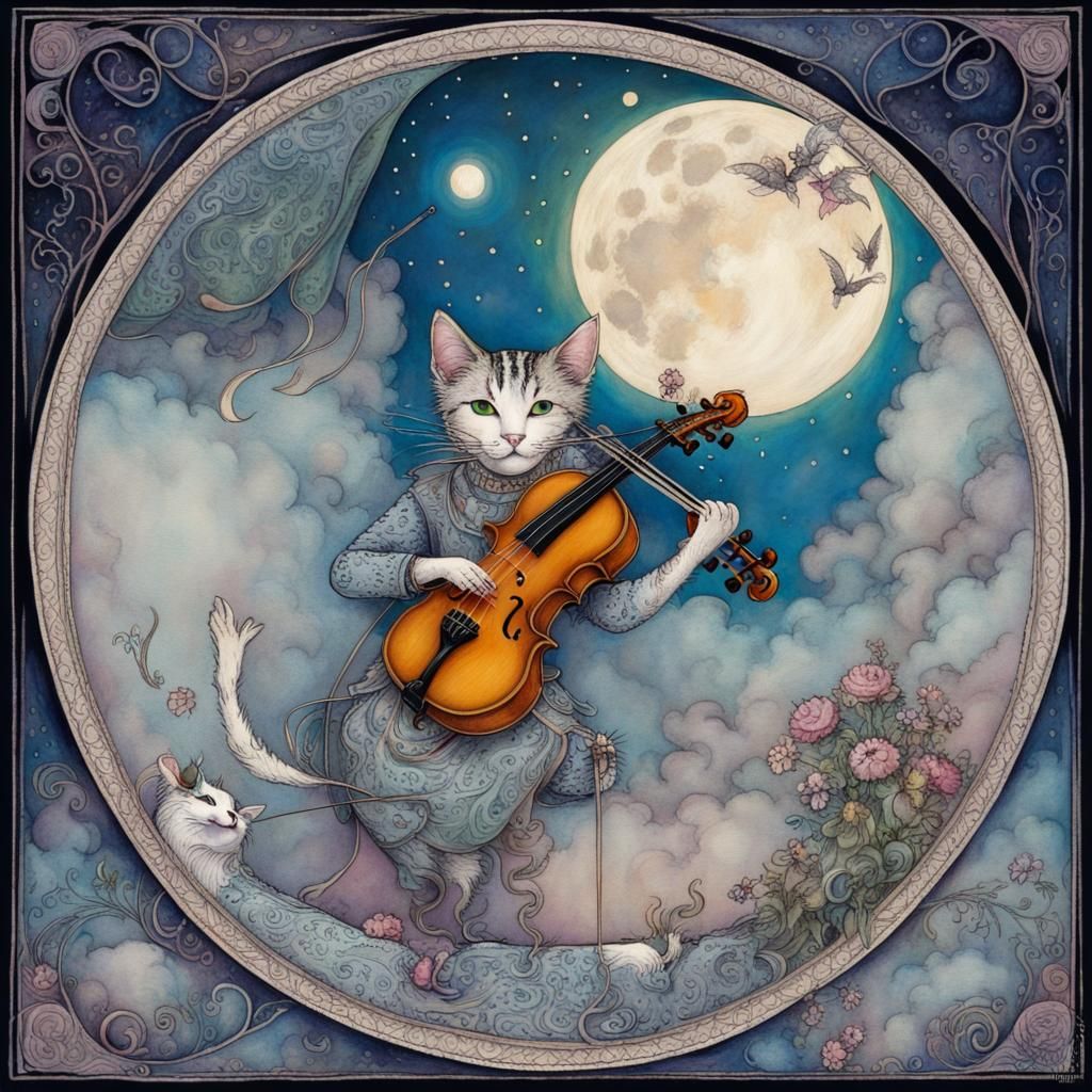 Ethereal Nursery Rhyme Fantasy in Art Nouveau Style