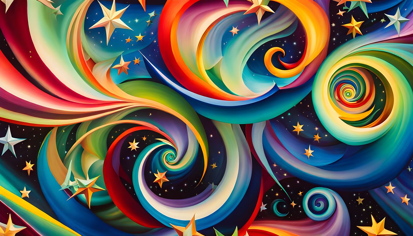 Star Cluster Formation in Abstract Expressionist Impasto Sty...