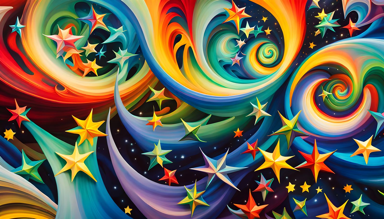 Cosmic Whirlpool Star Cluster in Vibrant Colors