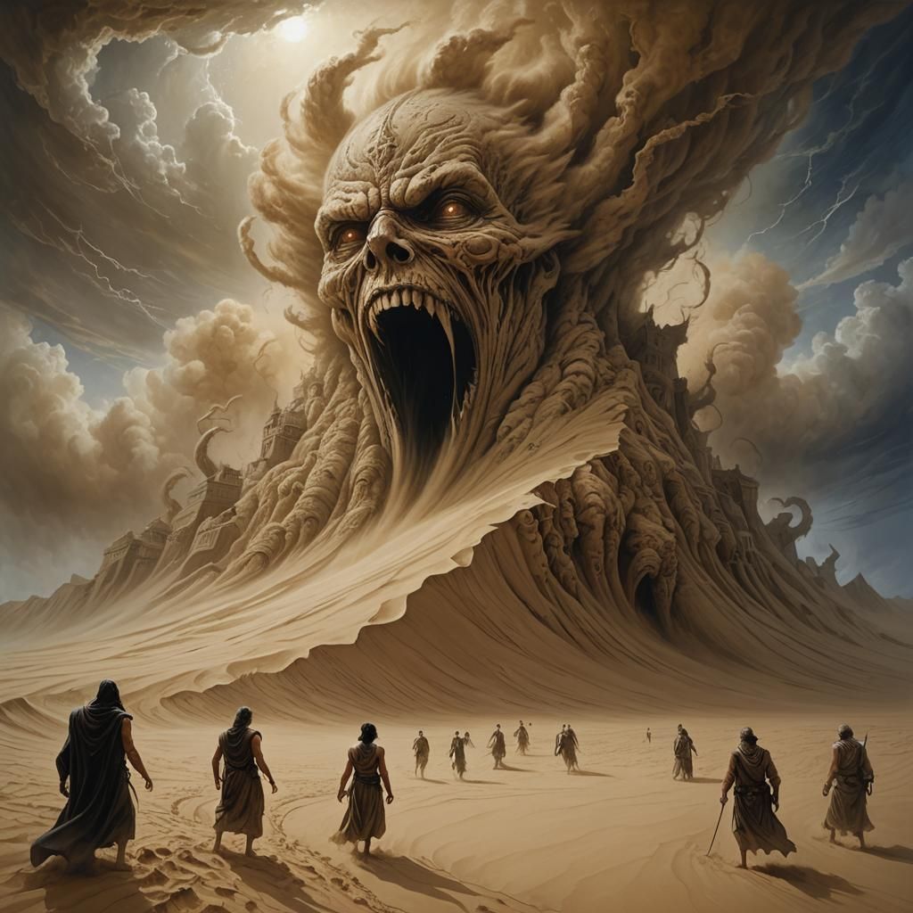 Sand Demon Rising: A Digital Art Tornado