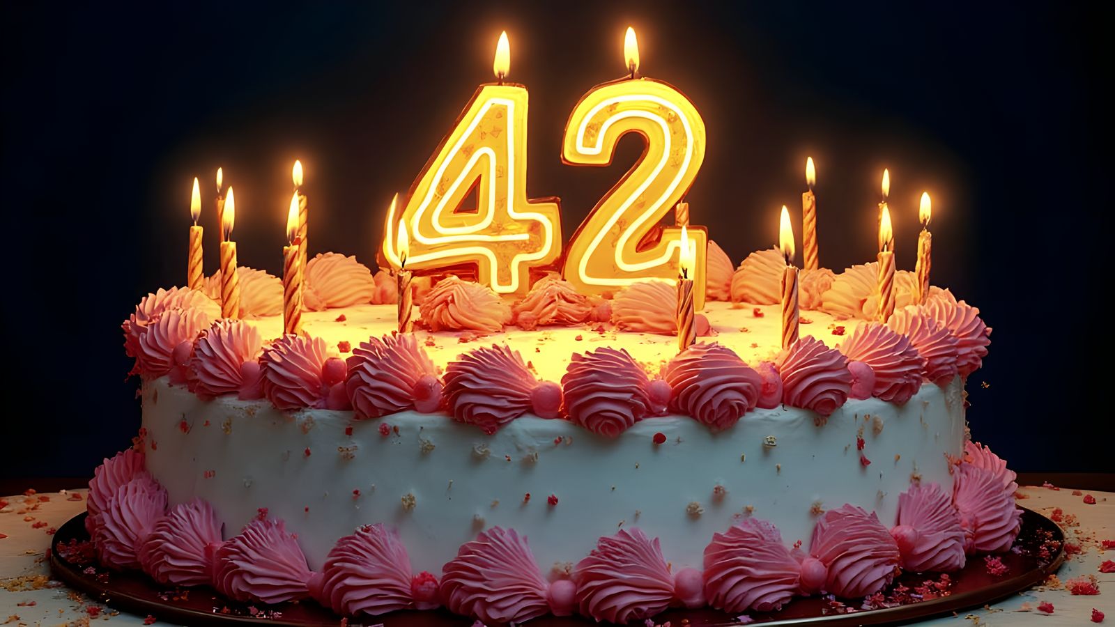 By Stewart Edmondson:: A classy birthday cake with 42 candle...
