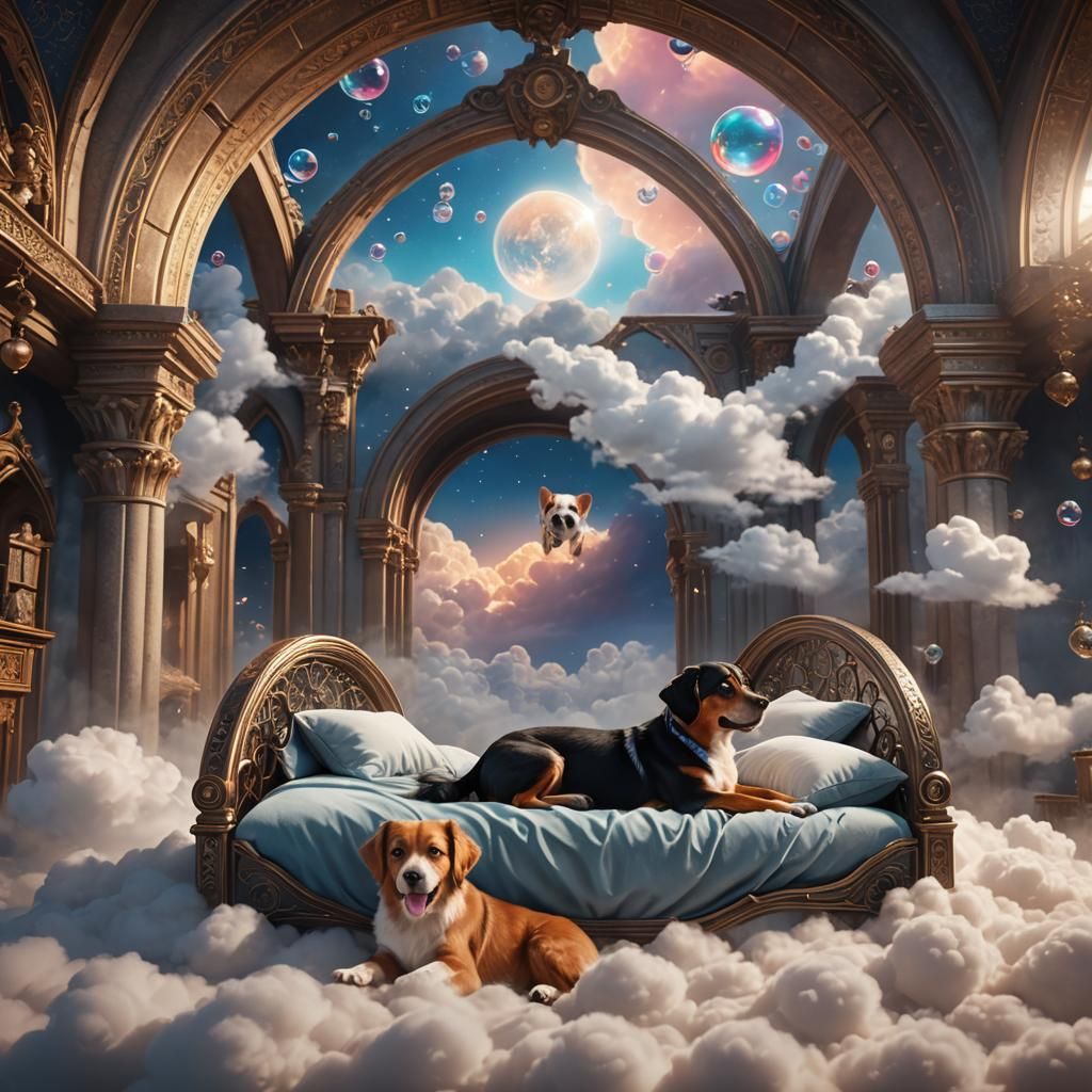 Dog Dreaming of Owner: Fantasy Concept Art
