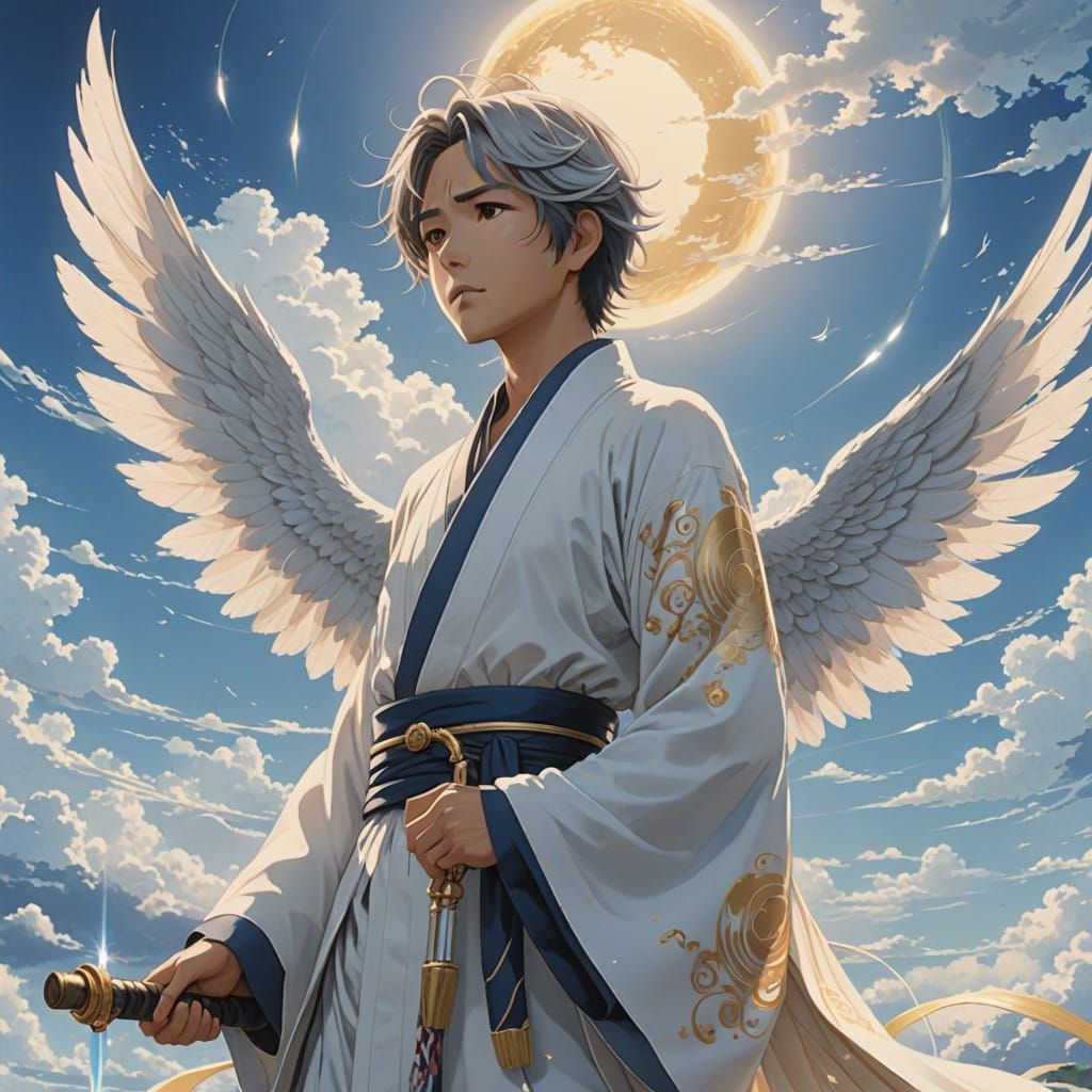 Ethereal Angel in Elegant Whites