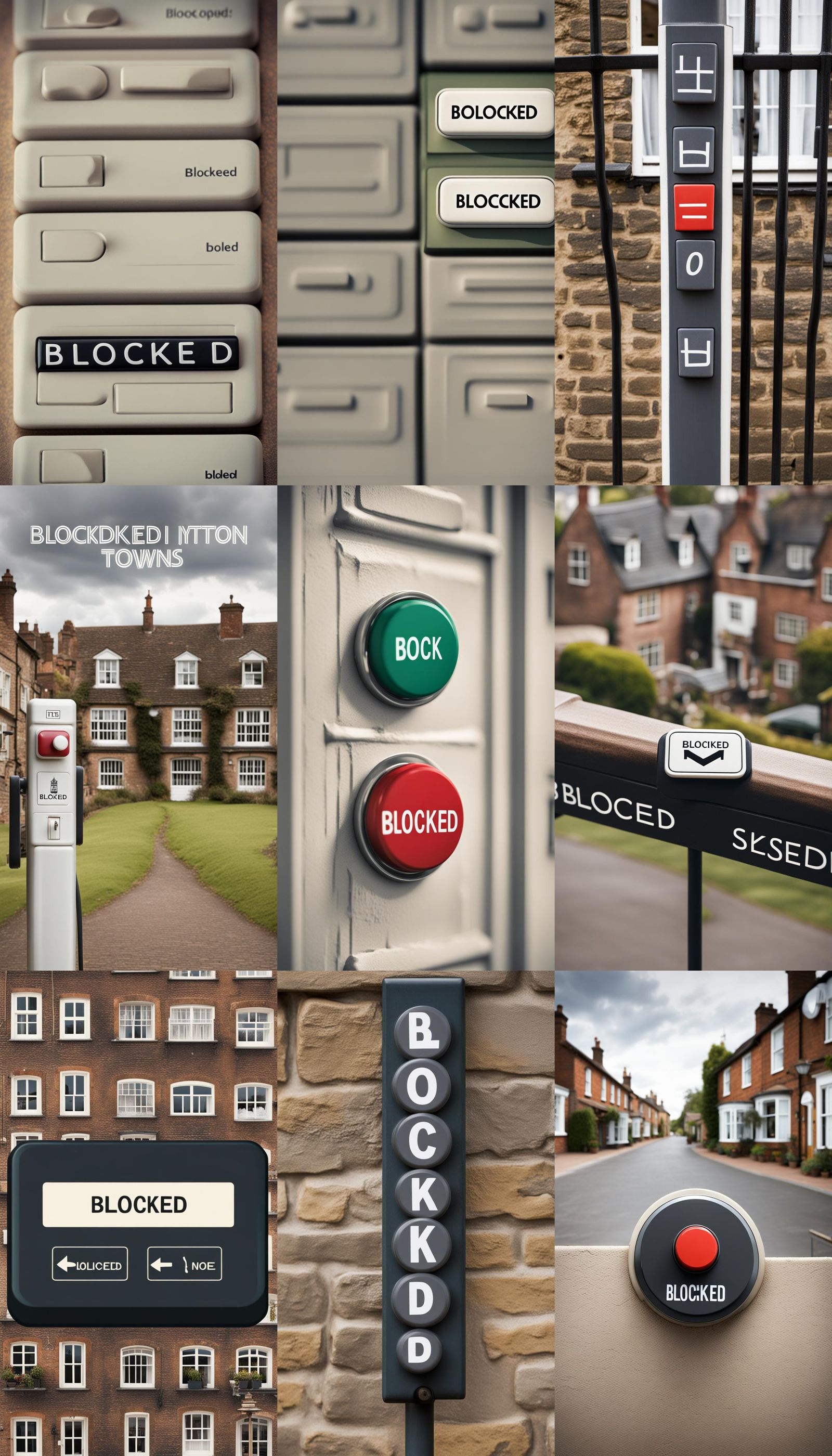 Blocked Button in Twin English Towns