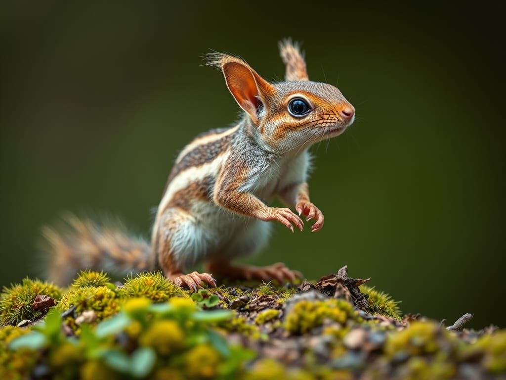 Majestic Fairy Dragon Squirrel in a Wildlife Portrait