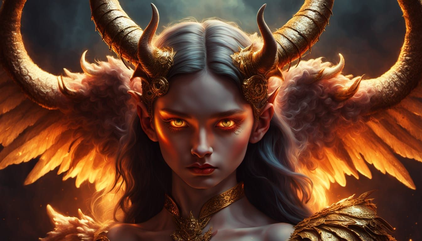 Surreal Portrait: Angel and Devil in Harmony