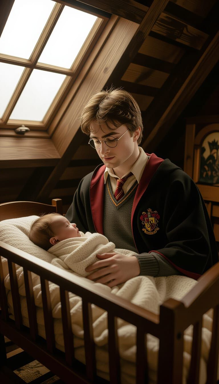 Harry Potter and Sleeping Baby: Cinematic Film Still