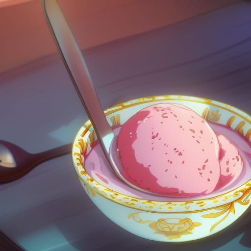 Anime Strawberry Ice Cream