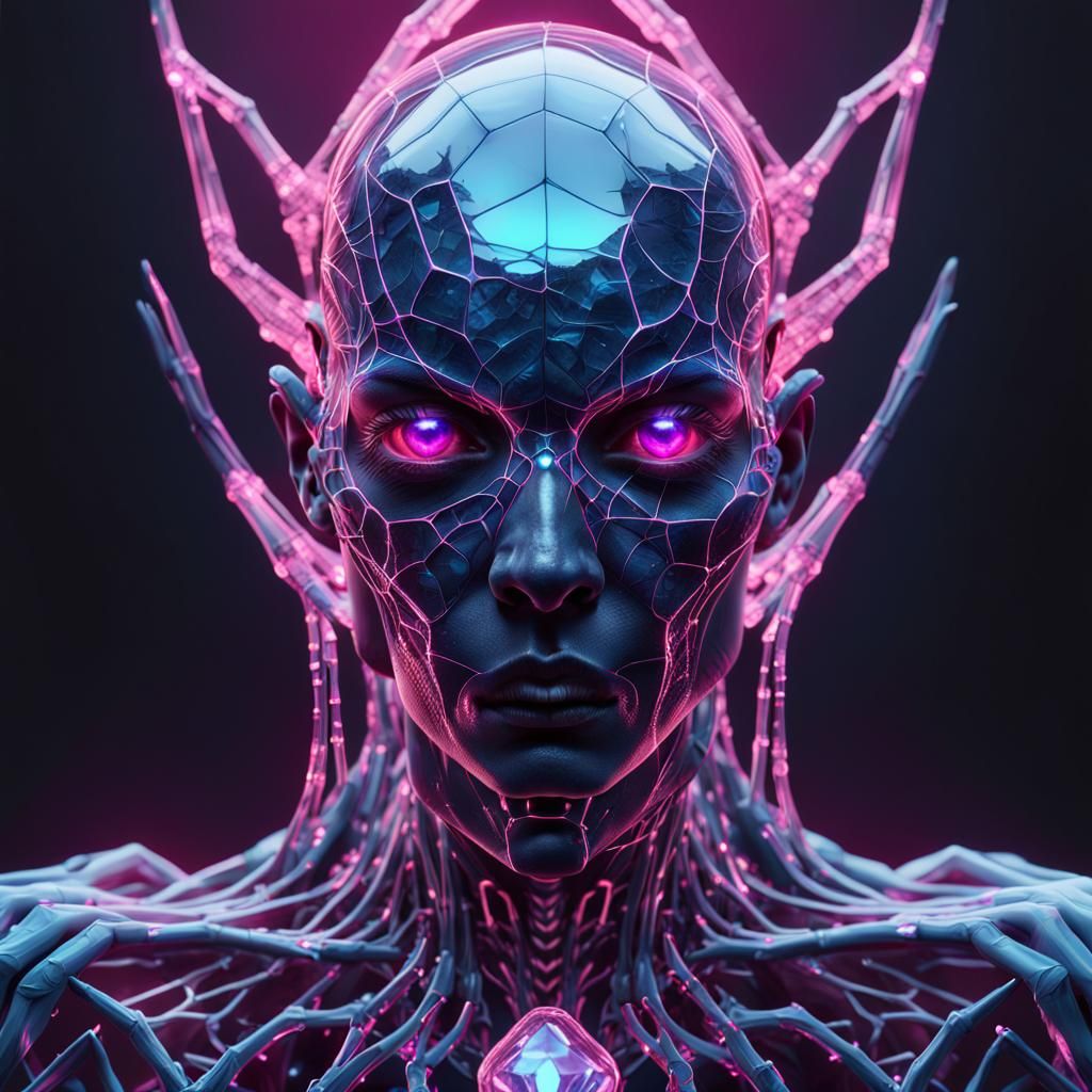 Surreal Digital Portrait of an Androgynous Being in Hyperrea...