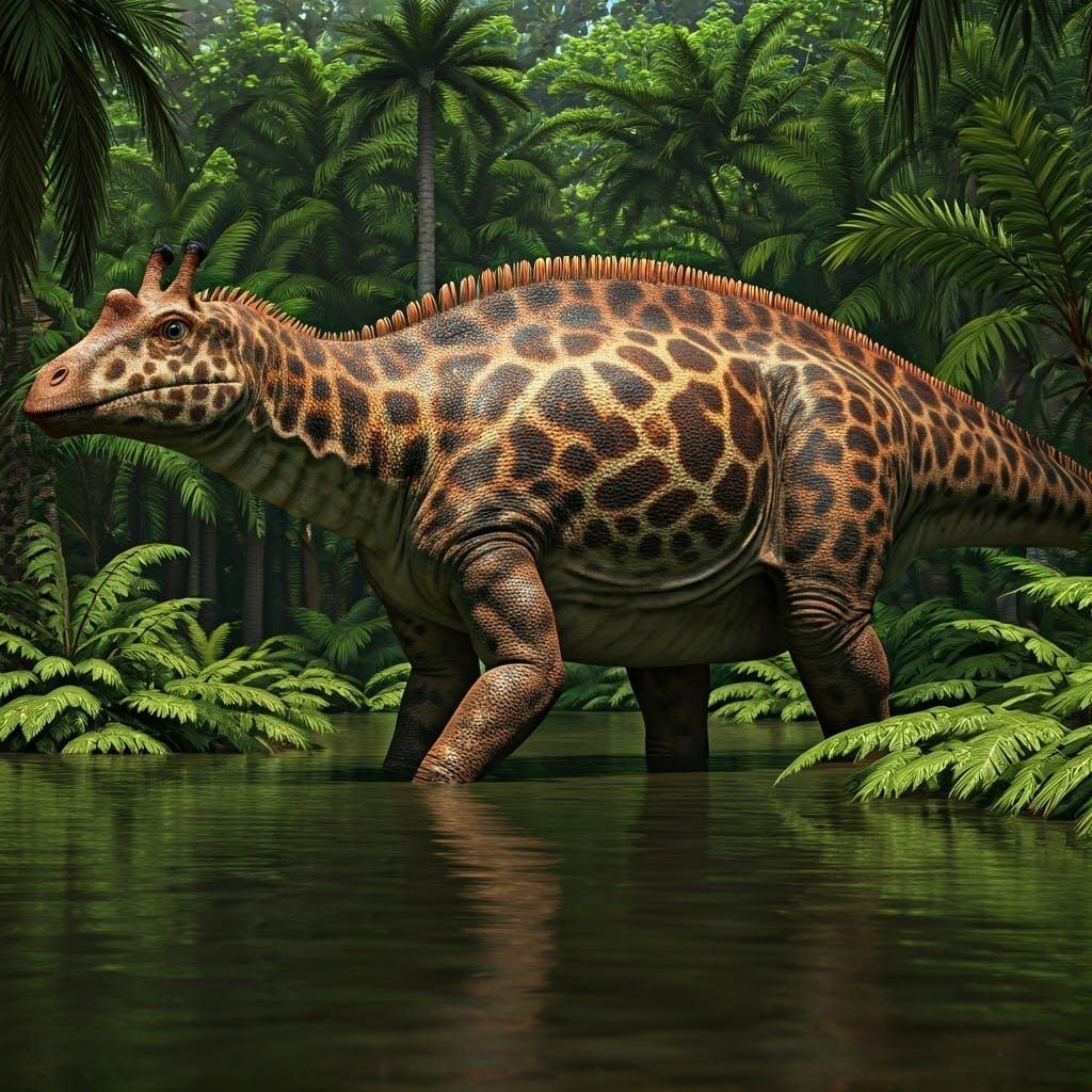 Dinosaur in Ancient Mire Habitat