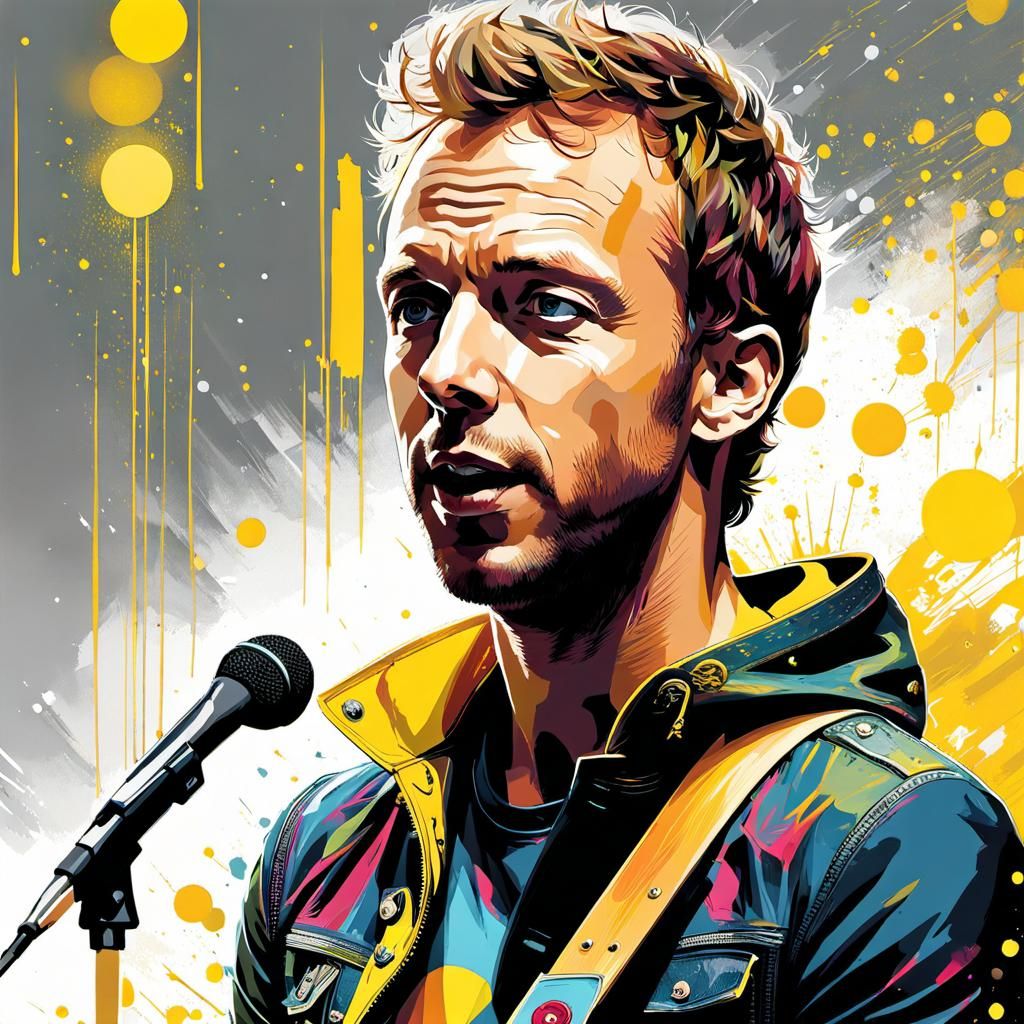 Coldplay's Chris Martin in Manga Illustration