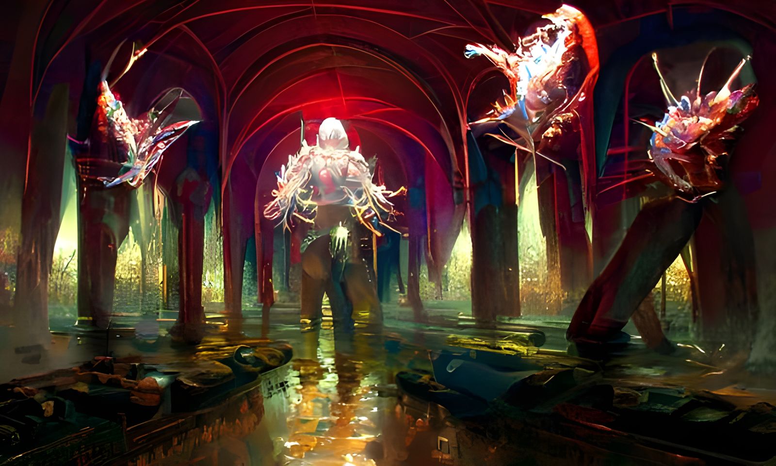 Eerie Crustacean Overload in Dark Fantasy Style