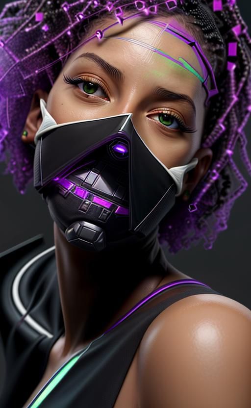 Ebony Woman's Hazel Eye: Detailed Portrait