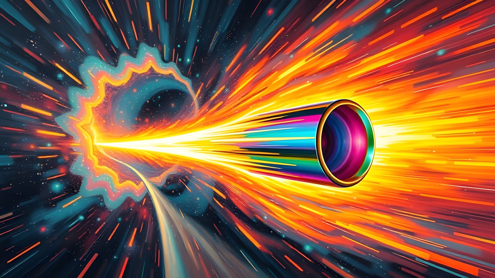 Surreal Cosmic Vortex in Vibrant Oil Painting Style