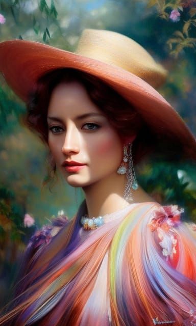 Red-Haired Cowgirl: Photorealistic Dye-Transfer Collage Art