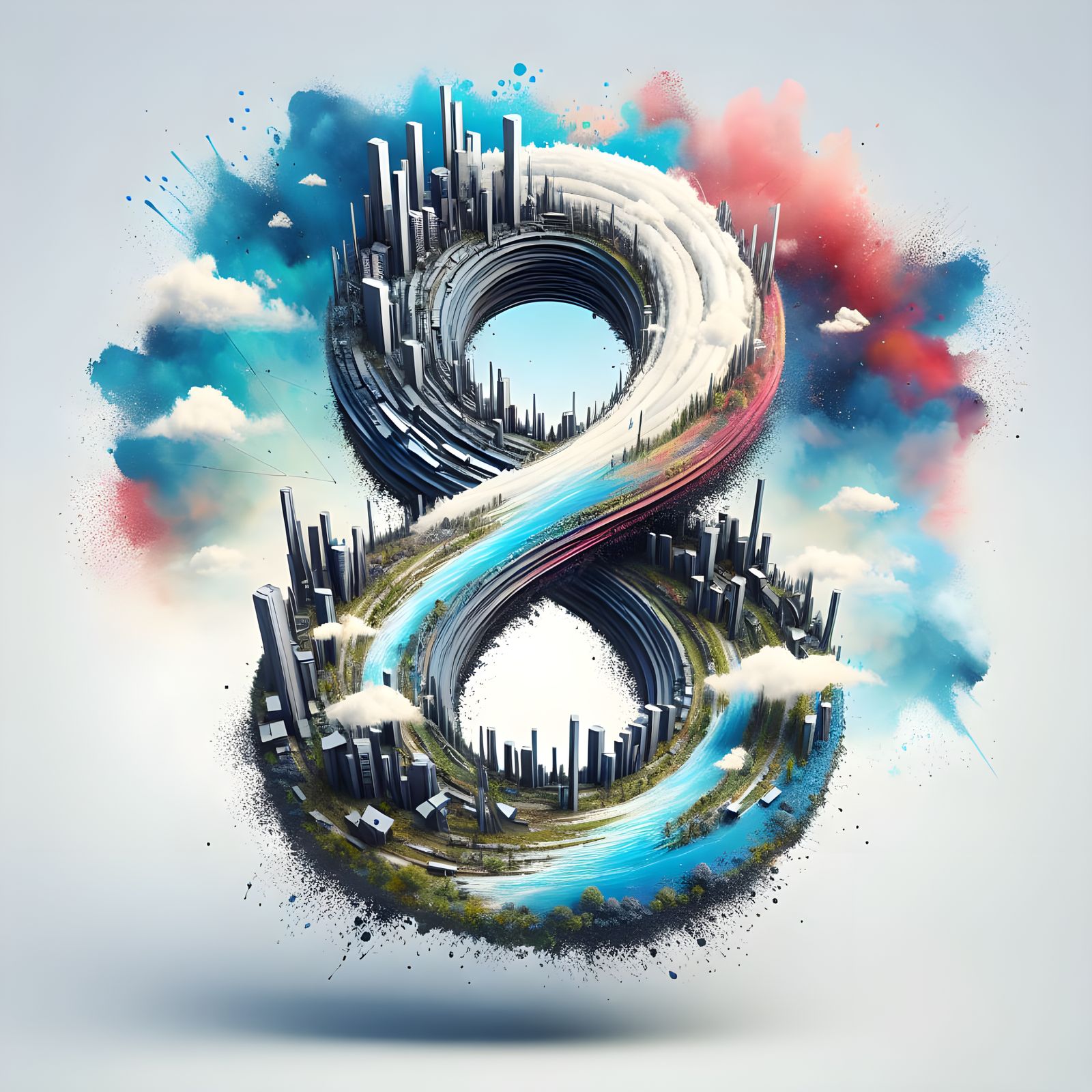 Infinity Landscape in Vibrant Digital Art