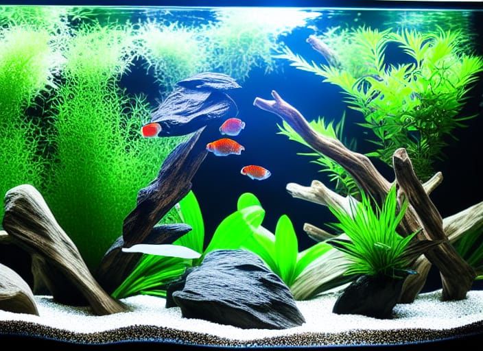 Lush Freshwater Aquarium with Neon Tetras: 8K Photo
