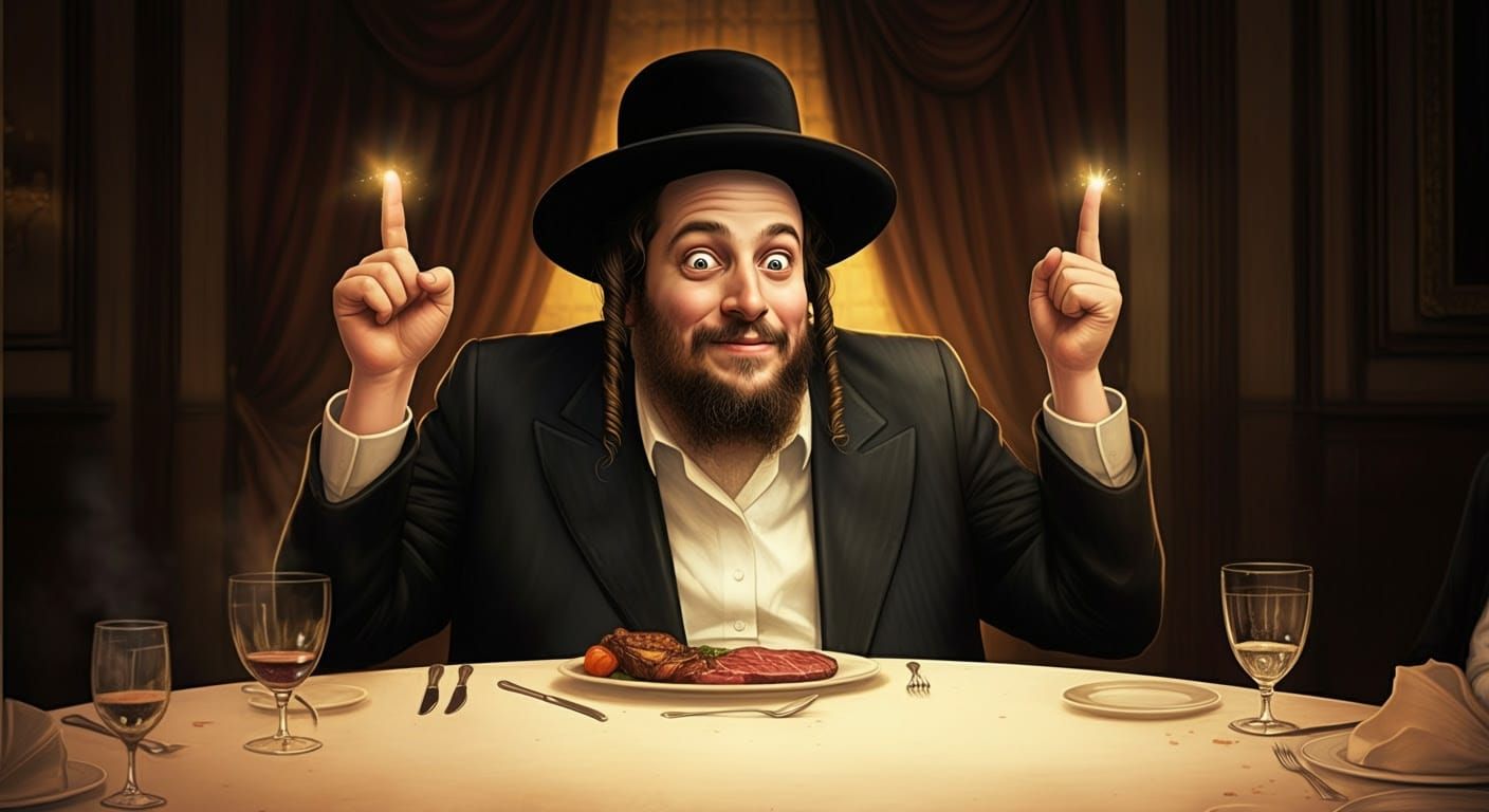 Inspired Hasidic Intellectual in Elegant Dining Room